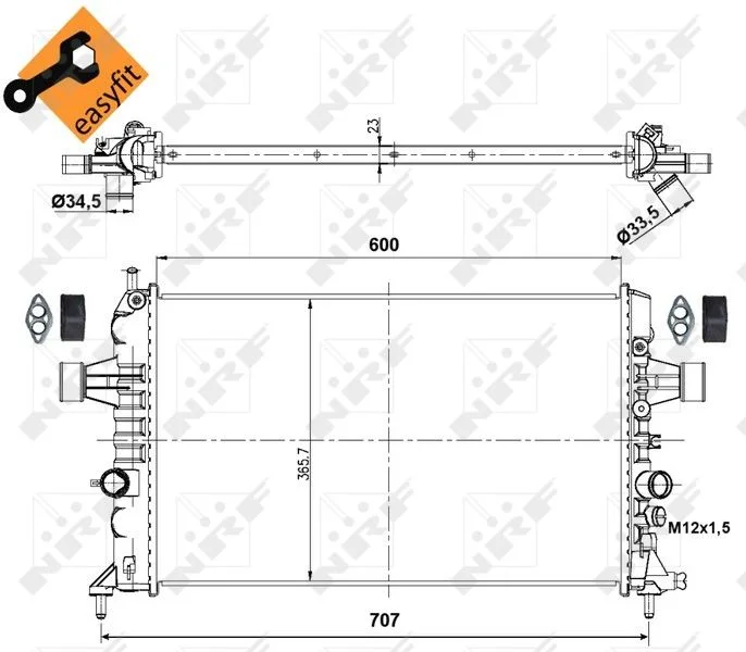 Chladič, chladenie motora NRF 53000