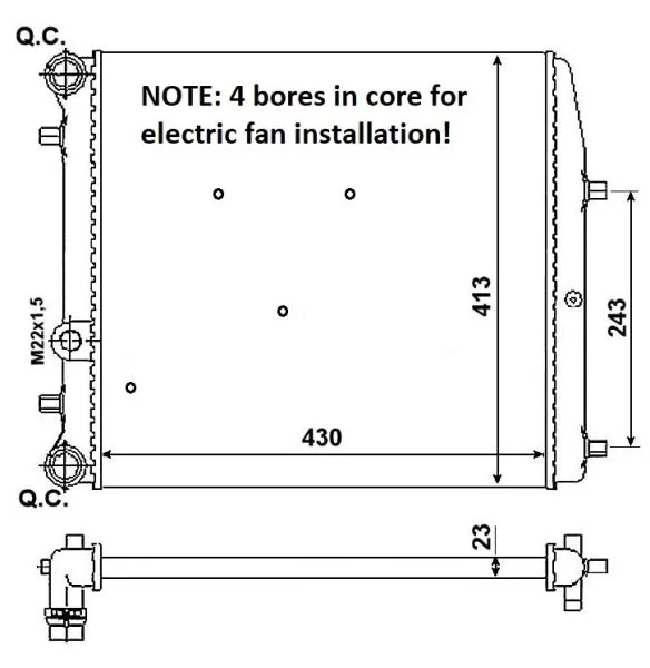 Radiator, engine cooling NRF 53021A