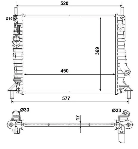 Chladič, chladenie motora NRF 53028