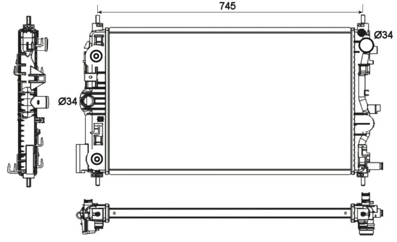 Radiator, engine cooling NRF 53131