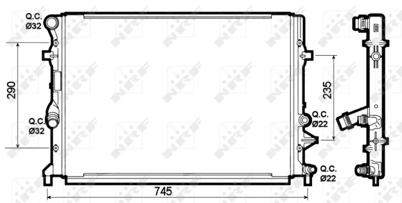 Chladič, chladenie motora NRF 53139