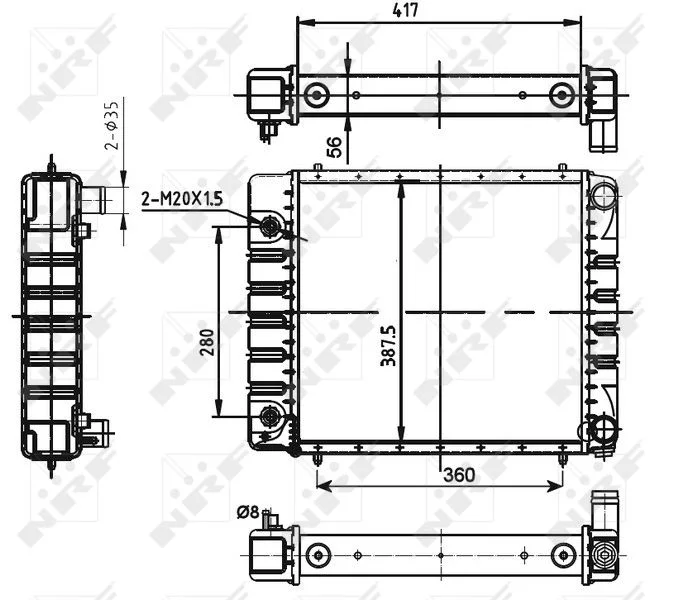 Radiator, engine cooling NRF 53149