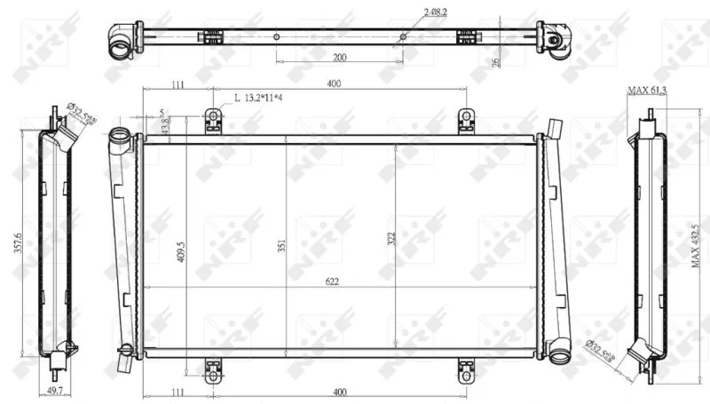 Radiator, engine cooling NRF 53157