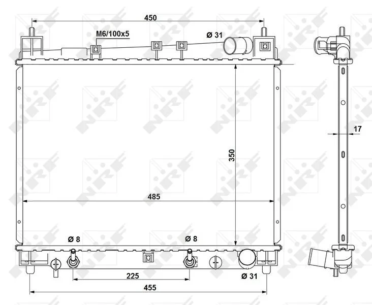 Radiator, engine cooling NRF 53212