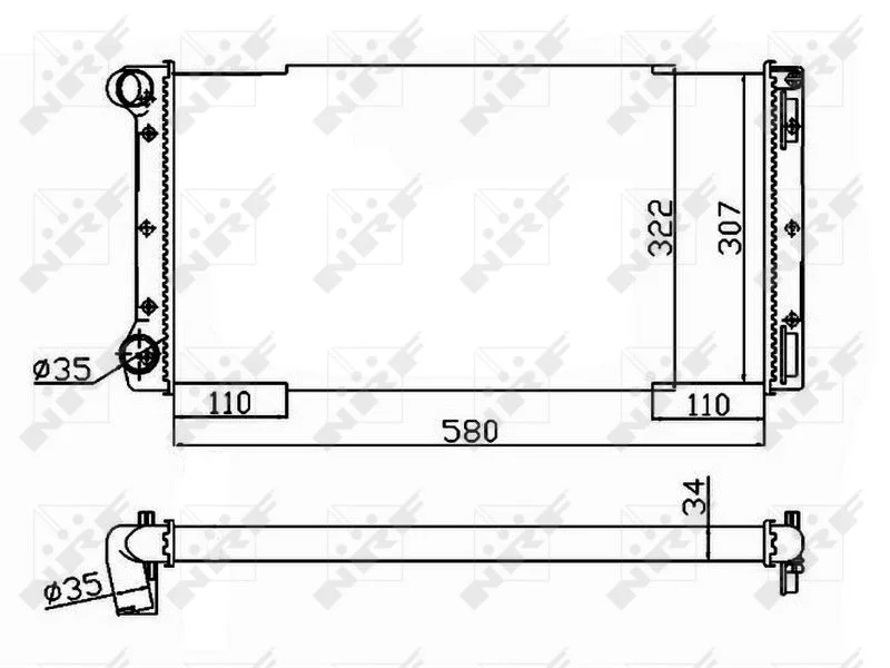 Radiator, engine cooling NRF 53229