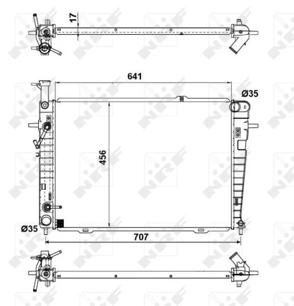 Radiator, engine cooling NRF 53342