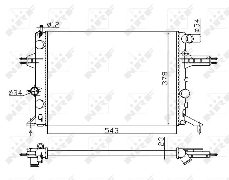 Radiator, engine cooling NRF 53628A