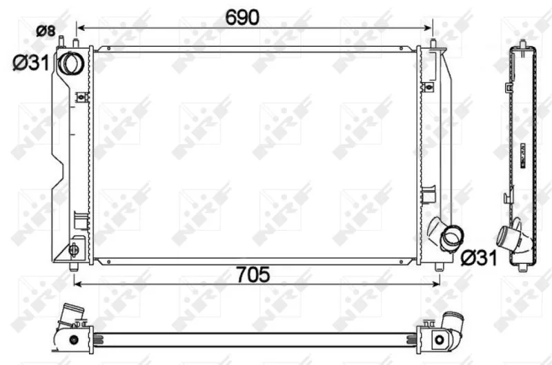 Radiator, engine cooling NRF 53765