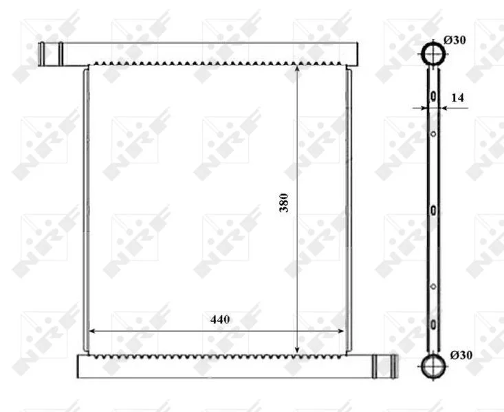 Radiator, engine cooling NRF 53857