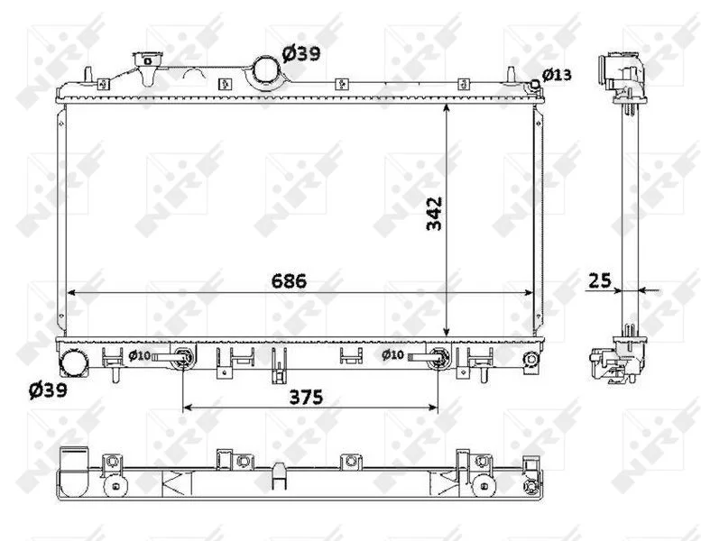 Radiator, engine cooling NRF 53886
