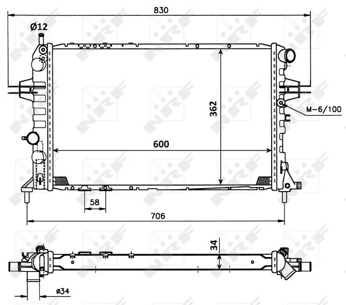 Radiator, engine cooling NRF 53898