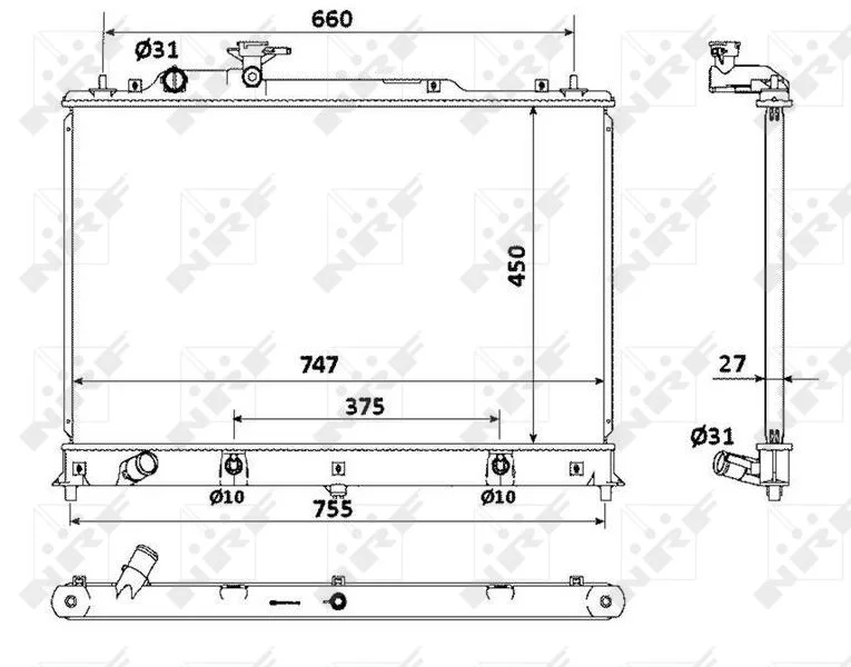 Radiator, engine cooling NRF 53904