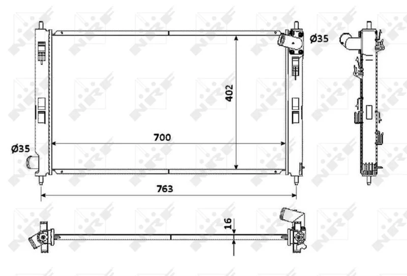 Radiator, engine cooling NRF 53906