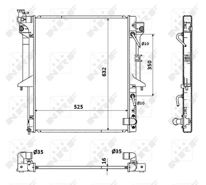 Radiator, engine cooling NRF 53909