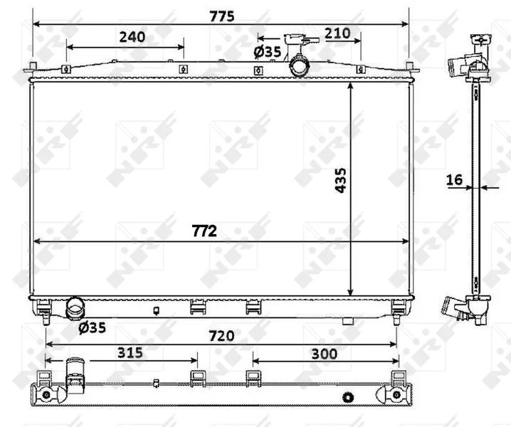 Radiator, engine cooling NRF 53942