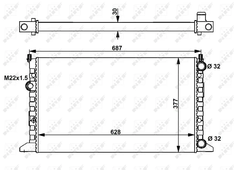 Radiator, engine cooling NRF 54657