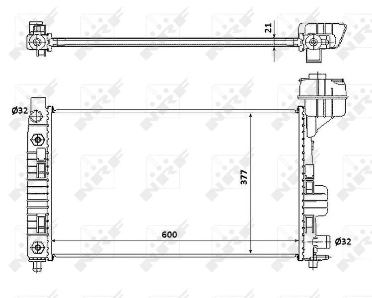Radiator, engine cooling NRF 54718