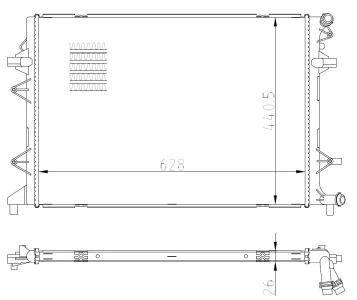 Radiator, engine cooling NRF 550089