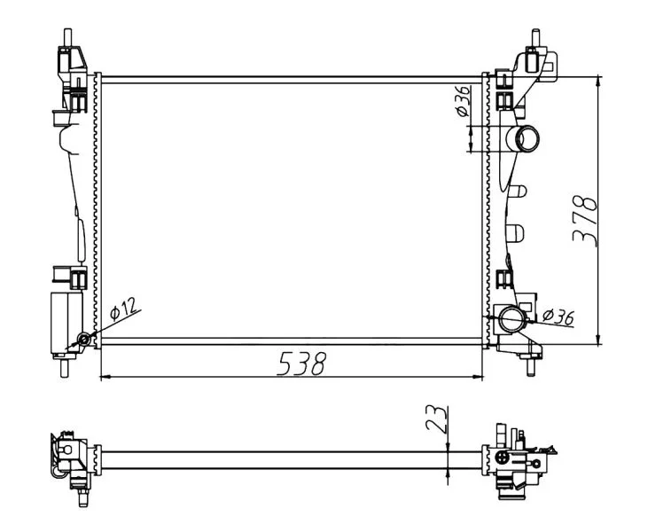 Radiator, engine cooling NRF 55341A