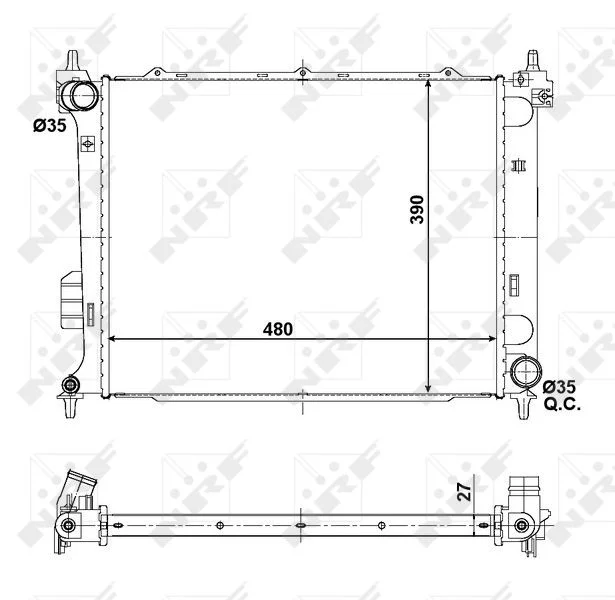Radiator, engine cooling NRF 56057