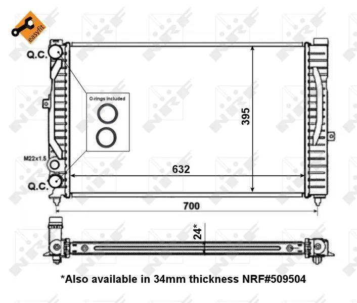 Radiator, engine cooling NRF 56127