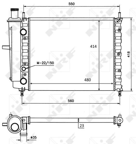 Chladič, chladenie motora NRF 58016