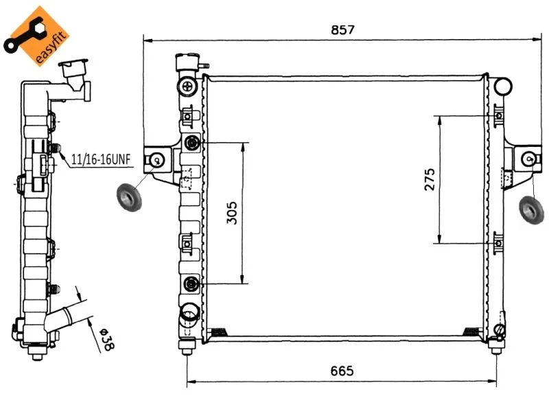 Radiator, engine cooling NRF 58112