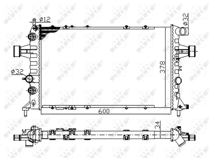 Radiator, engine cooling NRF 58178A