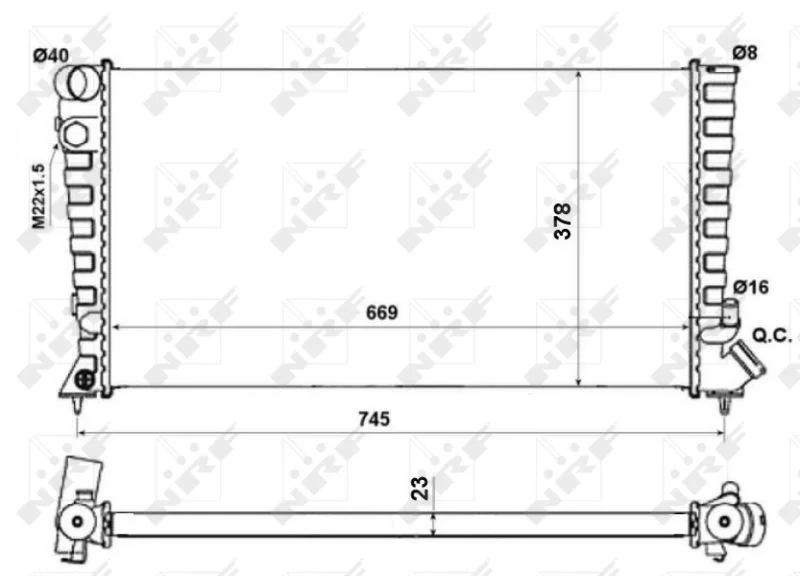 Chladič, chladenie motora NRF 58189A