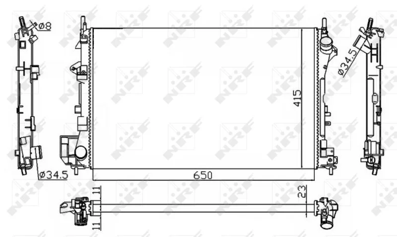 Radiator, engine cooling NRF 58203A