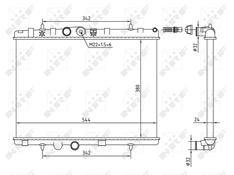 Radiator, engine cooling NRF 58226A