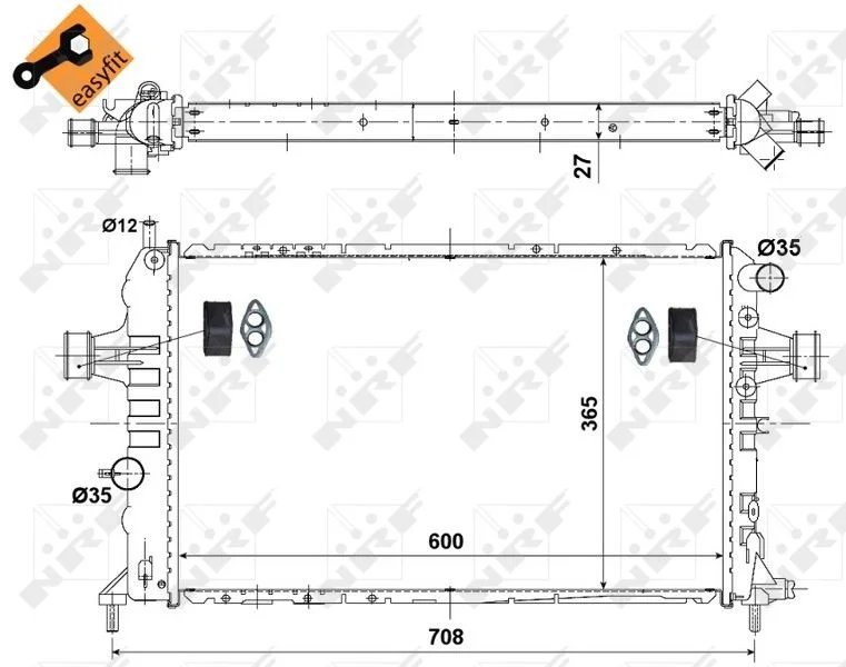 Radiator, engine cooling NRF 58344