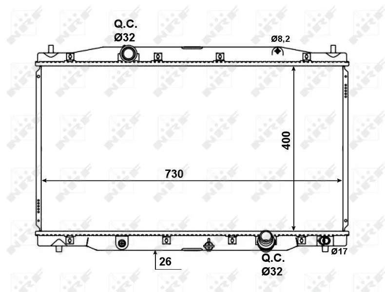 Radiator, engine cooling NRF 58457