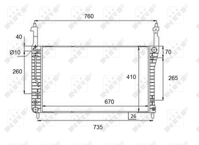 Radiator, engine cooling NRF 58509