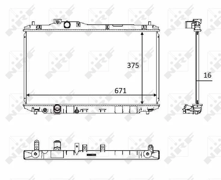 Radiator, engine cooling NRF 58537