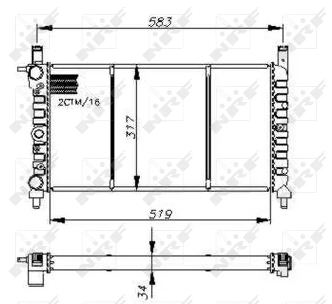 Radiator, engine cooling NRF 58732
