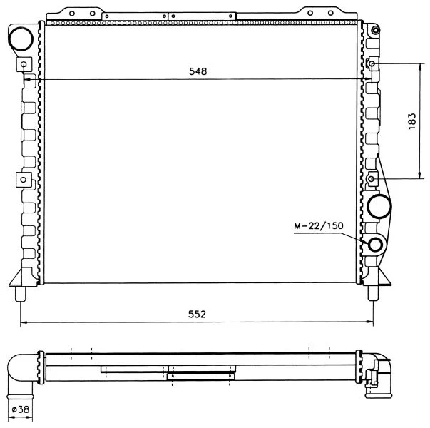 Radiator, engine cooling NRF 58743