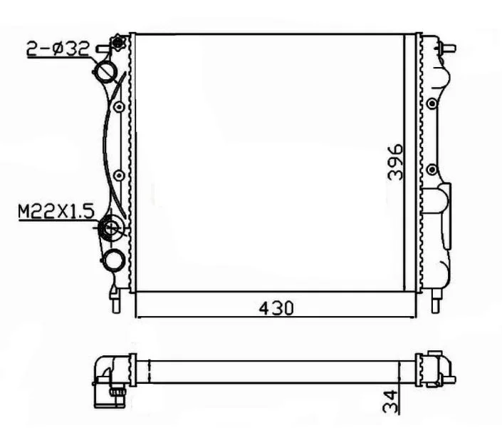 Radiator, engine cooling NRF 58934A