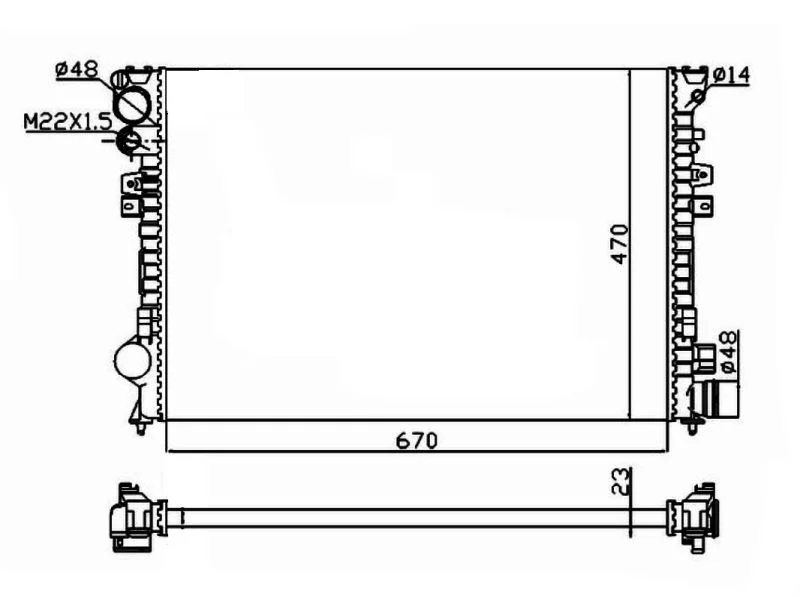 Radiator, engine cooling NRF 58958A