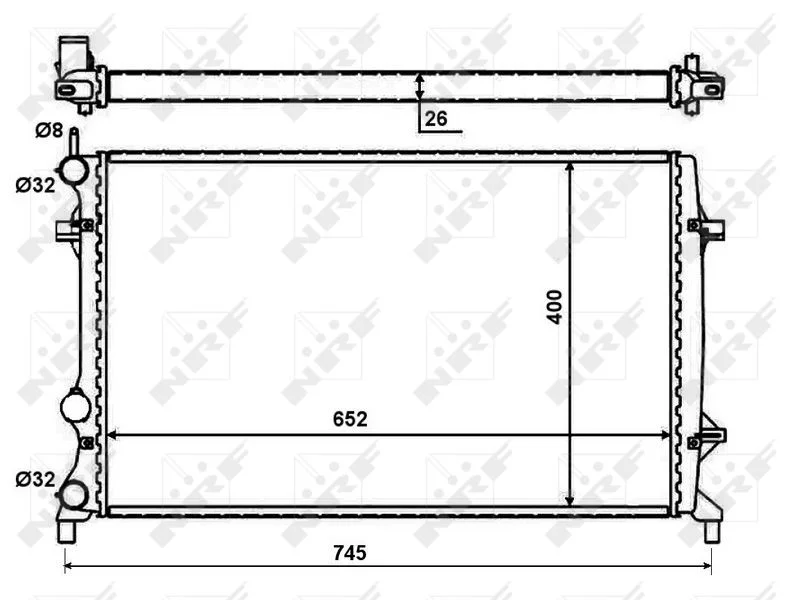 Radiator, engine cooling NRF 59057