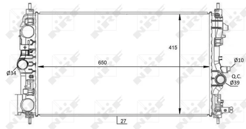 Radiator, engine cooling NRF 59076