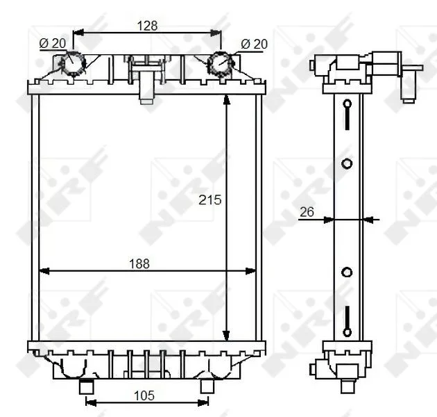 Radiator, engine cooling NRF 59125