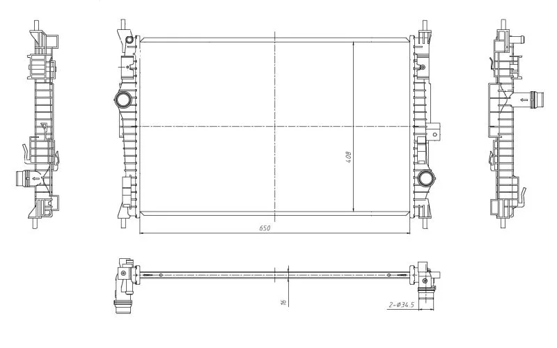 Radiator, engine cooling NRF 59302