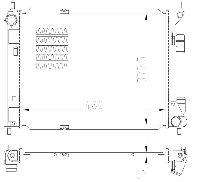 Radiator, engine cooling NRF 59315