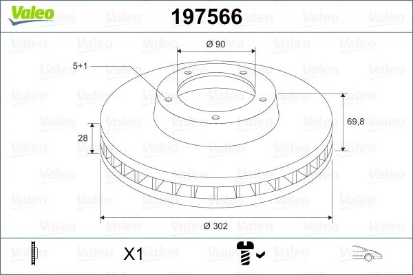 Brake Disc VALEO 197566