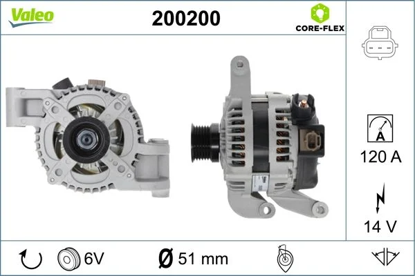 Kintamosios srovės generatorius VALEO 200200