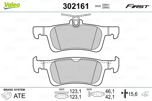 Sada brzdových platničiek, kotúčová brzda VALEO 302161