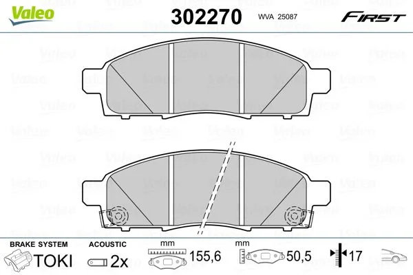 Brake Pad Set, disc brake VALEO 302270