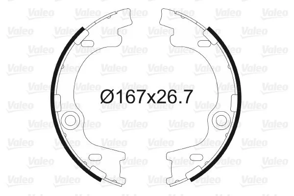 Brake Shoe Set, parking brake VALEO 564186