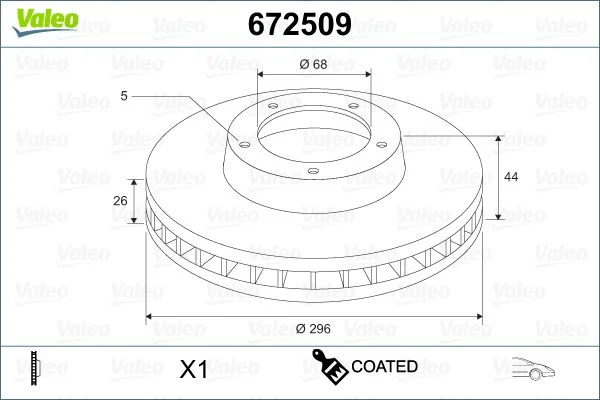 Brake Disc VALEO 672509